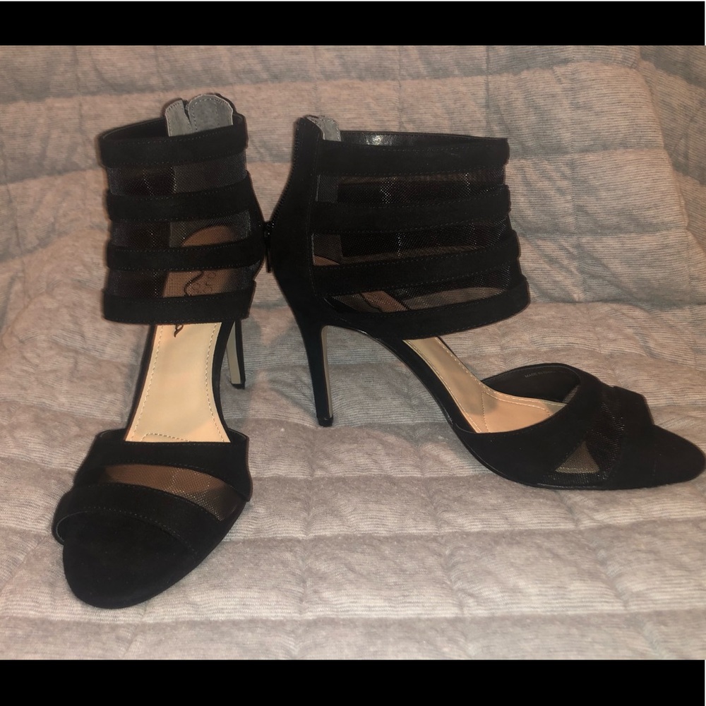 black lace high heels